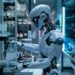In a state-of-the-art laboratory brimming with cutting-edge technology, a highly sophisticated robot meticulously carries out a complex experiment. Equipped with precision-engineered arms designed for delicate manipulation, the robot engages with an array of scientific instruments and vials, showcasing a new era where automation and artificial intelligence revolutionize research and development. The cool, blue glow of the lab lights reflects on the robot’s sleek white exterior, emphasizing the blend of science and technology in modern innovation.